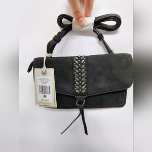 Lucky Brand Black Leather Studded Crossbody Women's Bag